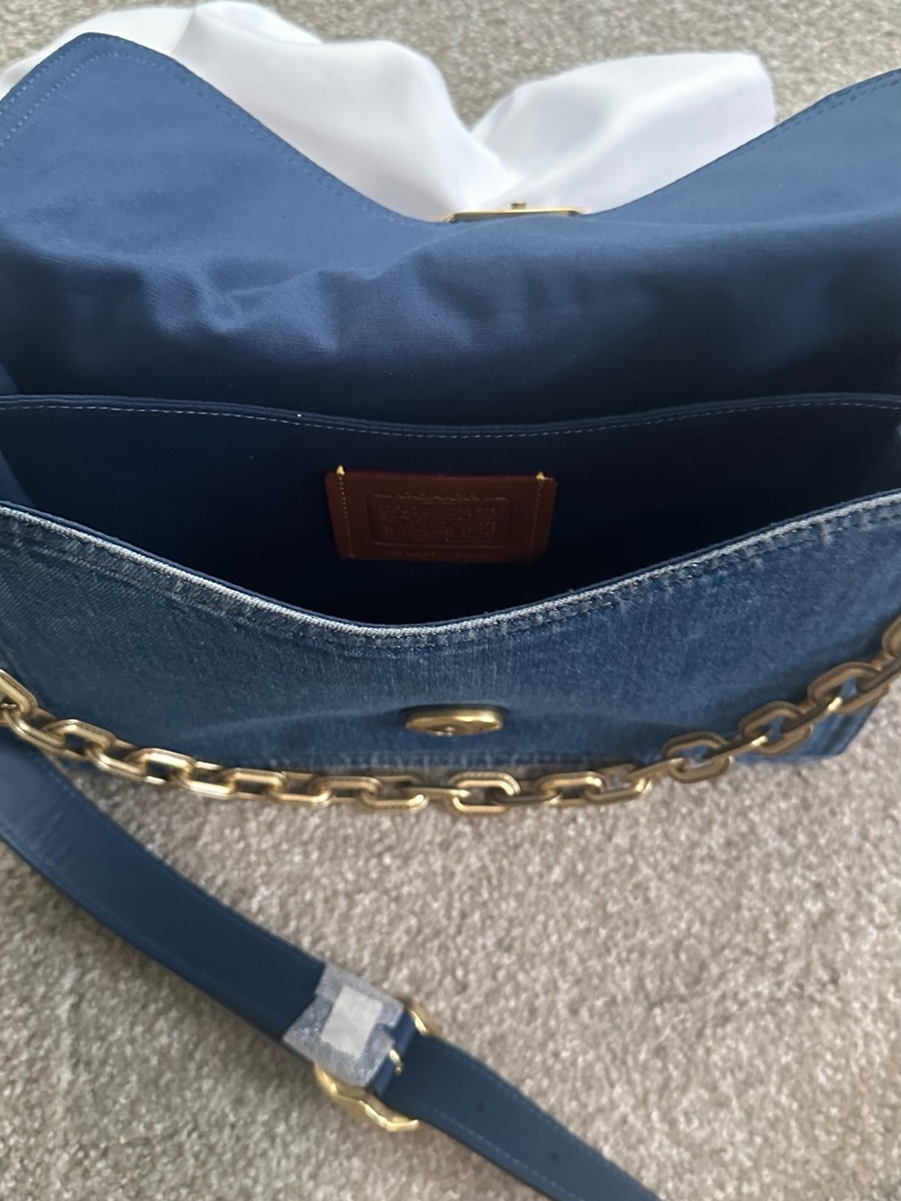 Coach Denim Chain Tabby 30 Shoulder Bag with Gold Hardw - Picture 5 of 7